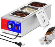 HTTSICHI Chocolate Tempering Machine - Commercial Chocolate Melting Machine w/ 13L Capacity and 86-185℉ Temp Control, 1200W Professional Heated Chocolate Melter w/Stainless Steel Body, 110V,3 Tanks