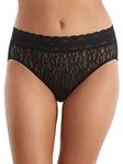 Wacoal Women's Halo Hi-Cut Brief, Black, Medium