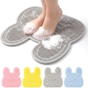 Shower Foot and Back Scrubber with Suction Cups, Shower Foot Scrubber, Exfoliating Bath Wash Pad, Wall Mounted Slip Suction Cups for Use in Cleaner Men and Women to Soothe Achy Feet (Grey)