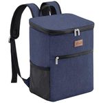 Lifewit 21L 30-Can Soft Cooler Backpack Bag with Hard Liner, Large Insulated Picnic Lunch Box Soft-Sided for Camping/BBQ/Family Outdoor Activities, Dark Blue