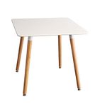 Inspirer Studio® Modern Style Side Table with Natural Wood Legs Dining Table Lounge Table (80cm Square)