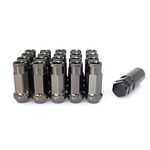 SOROPARTS Lug Nuts M12x1.25 Open End Wheel Nuts,Taper Acorn Seat, Forged Locknut Racing Nut 20 Set 2 Pieces Total 22 Pieces and 1 Nut Socket Key (Titanium M12 x P1.25)