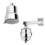 RiverSoft DIVA-05 shower filter for hard water with 15 stages with SF-15 tap filter Combo | 5 Mode Spray Setting | Water Softener for Bathroom | Water saving mode (Chrome, Universal Size Pack of 1)