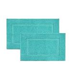 LANE LINEN Bathroom Rugs Sets 2 Piece, Extra Soft Absorbent Premium Bath Mats for Bathroom Sets, Non Slip Shower Mats, Bathroom Mat Set, Bath Mats for Bathroom Floor- 24' x 36'/17' x 24' - Turquoise