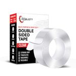 Robustt Double Sided Tape(Pack of 1) 3m x 3 Cm, Heavy Duty, Transparent IVY Grip Tape, Removable Traceless Mounting Best Suited for Wall Tape, Kitchen, Home Dcor & DIY