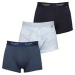 Ted Baker Mens 3 Pack Boxer Briefs - Navy/Dark Denim/Blue Alatri - M