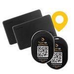 tag8-DOLPHIN Essential Pack 2 Smart GPS Tracker & 2 Sleek Card Bluetooth Tracker, Portable Key Finder, Luggage Tracker & Lost Item Tracker Tag with Separation Alarm for Android & iOS, Pack of 4, Black