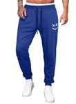 AlvaQ Mens Joggers Casual Cotton Pants Tracksuit Bottoms Men Sweatpants Mens with Loose fit, A-Blue, L