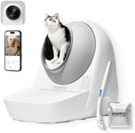 CATLINK 2025 New Ultra Self Cleaning Litter Box with AI Camera, 5G WiFi Automatic Cat Litter Box Self Cleaning for Multi-cat, APP Health Monitor, Pinch-Free Robot Cat Litter Box with Cleaning Brush