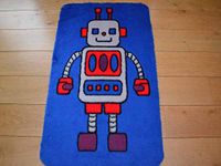 Rugs Supermarket Robot Non Slip Machine Washable Sheepskin Style Kids Rug. Size 70cm x 108cm