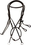 Cwell Equine New ** Cross Over ** Bitless Leather Bridle with web grip reins BLACK F/C/P (PONY)