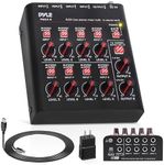 8-Channel Wireless BT Streaming Mini Line Mixer with USB Audio Interface - 8 Mono/Stereo Switching Inputs | Ultra-low Noise Design with High Headroom | Built-in USB Sound Card
