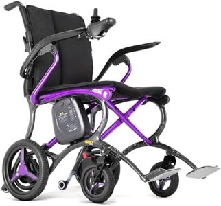 Forcemech Ultralite G20 Pro Electric Wheelchair for Adults 2026 New Model, Full Carbon Fiber Frame 25 lbs, 300 lbs Capacity, Lightweight Foldable Power Wheelchair, LED Lights, 360° Controller (Purple)