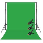 Zdada Green Screen Backdrop Background - 6.5ftx10ft Collapsible Green Photo Backdrop Background for Photography Screen Video Recording Shooting Background Curtain with 3PCS Clips