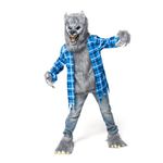 Spooktacular Creations Boy Howl Werewolf Costume Mask Werewolf Claws Gloves Boot Covers Wolf Costume Kids Halloween M(8-10yr)