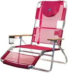 Ostrich Altitude 3N1 Lightweight Lawn Beach Reclining Lounge Chair with Footrest, Outdoor Furniture for Patio, Balcony, Backyard, or Porch, Pink