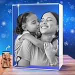 3D Crystal Photo Personalized Gift for - Mom, Dad, Wife, Husband, Boyfriend, Girlfried, 3D Customized Picture, Engraved Crystal, Memorial - Portrait Medium