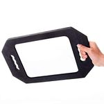 mpowtech Double Handle Mirror - Large Hand Held Mirror(16.14" x 9.84") Foam Barber Mirror Handheld,Salon Hand Mirror with Handle,Lightweight Foam Mirror Barber Accessories for Barbershop