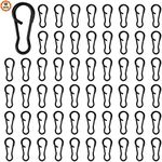 Ledoo 60Pcs 13mm Quick Change Clips Carp Fishing Quick Change Swivel Carp Rig Fishing Tackle Quick Change Carp Fishing Swivel Snap for Freshwater Saltwater (Black)