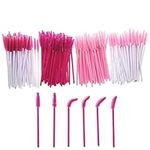 JZK 200 x Plastic disposable pink mascara applicator wands eyelash brushes for extensions eyebrow wand lash brow brush