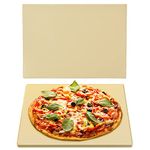 Onlyfire Heavy Duty Ceramic Pizza Grilling Stone - 15" x 12" Rectangular Baking Stone for Best Crispy Crust Pizza - Perfect for BBQ Oven and Grill - Thermal Shock Resistant