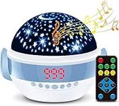 LIGHIGH Star Projector Night Light with Remote Control and Timer, White Noise Baby Projector Sound Music Machine for Toddler Girls Boys Gifts(Blue)