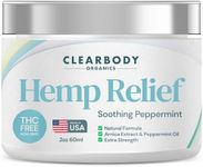 Clearbody Organics - USA Made Hemp Cream Maximum Strength - Soothe Discomfort in Your Back, Muscles, Joints, Neck, Shoulder, Knee, Nerves - Natural Peppermint and Soothing Arnica Extract