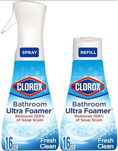 Clorox Bathroom Ultra Foamer, Household Essentials, Fresh Clean, 1 Spray and 1 Refill, 16 Fl Oz Each (Package May Vary)