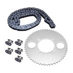 DUZFOREI T8F 54T Tooth Rear Sprocket with T8F 116 Links Chain and Master Link for 47cc 49cc 2-Stroke Engine Motor Chinese Kids Mini Moto Pocket Bike Gas Scooter ATV Quad Pit Dirt Bike