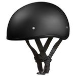 Daytona Helmets Half Skull Cap Motorcycle Helmet – DOT Approved [Dull Black] [4XL]