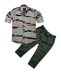 BRUCEWANE Kids Shirt And Trouser Combo Set (5 Years - 6 Years, Pista Shirt And Green Shirt)