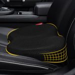 kingphenix Wedge Car Seat Cushion: Memory Foam Truck Seat Cushion for Car Seat Driver - Sciatica and Back Pain Relief - Suit for Car, Office Chair - Black