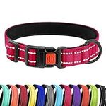 CollarDirect Reflective Dog Collar for a Small, Medium, Large Dog or Puppy with a Quick Release Buckle - Boy and Girl - 48 Options Nylon Suitable for Swimming (18-26 Inch, Pink)