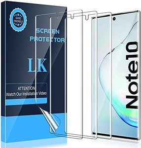 LK Compatible con Samsung Galaxy Note 10 Protector de Pantalla,3 Piezas,Admite la Función de Huella Digital,Película Protectora de TPU,Alta Definición y Sensibilidad