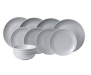 Royal Doulton Gordon Ramsay Maze 1054416 12 Pc Dinnerware Set Light Grey,Stoneware