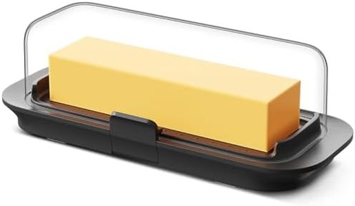 Butter Dish with Lid for Countertop and Refrigerator Door Shelf, Airtight Butter Keeper Container, Locking Butter Holder for East/West Coast Butter, BPA-free, Microwave/Dishwasher Safe