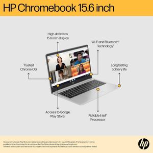 HP Chromebook 15.6" Laptop – 128GB, Mineral Silver