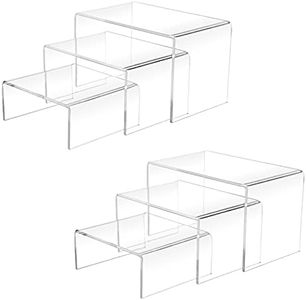 2 Sets Acrylic Display Risers(3",4",5") Clear Product Stand,Cupcakes Holder Dessert Transparent Showcase Stands, Candy Bar Risers, Lifts for Figures