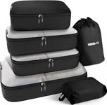 Lyrovo Polyester 6 Set Packing Cubes Travel Accessories Organizers (Black12 Cm, 5 Cm)