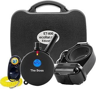 Bundle of 2 Items - E-Collar - ET-800-1 Mile Rechargeable Remote Waterproof Trainer Educator - Static, Vibration and Sound Stimulation Collar with PetsTEK Dog Training Clicker