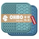 OHMO Lick Mats for Dogs and Cats 2 Pcs, Dog Lick Mats with Suction Cups Easy to Clean Pet Slow Feeder, Licking Pad for Anxiety Relief and Boredom Reduction Dishwasher Safe (Dark&Light Blue)