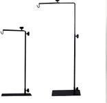 Abu I Pet Adjustable Floor Light Stand Lamp Hanger Holder for Reptiles Black with Supports (S)