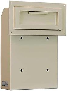 Protex Through Door Drop Box (WSS-159)-Beige, for Keys, car remotes, Cash, Checks and envelopes, Metal Baffle, Pre-drilled mounting Holes,Double Steel Door, Adjustable Metal Frame