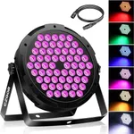 60 LEDs RGB Par Light DMX, 90W Super Shiny Bright Par Lights Sound Activated & DMX Control for by Corded Electric Uplights for Events Church Wedding Music Dance Show DJ Party Lighting-1Pack