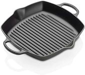 Le Creuset Signature Enamelled Cast Iron Square Griddle Pan with 2 Handles 30cm Matte Black, 20200300000422