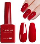 CANNI Gel Nail Polish Red Colors, 1Pcs Red Gel Polish Maroon Deep Red Color Nail Polish Gel High Gloss Soak Off U V Gel Nail French Nail Manicure Salon DIY