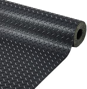 Garvee 7.5 x 22 ft Garage Floor Mat, 2.8 mm Thickened Flooring Roll Diamond Plate PVC Rubber Trailer Mat, Non-Slip Floor Protector Mat for Garage, Warehouse, Gyms, Trailer, SUV