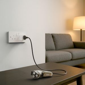 Masterplug Electric Shaver Adaptor – White Plug Converter