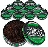 Smokey Mountain Wintergreen Snuff, 10 Cans, no Tobacco and no Nicotine, Refreshing Herbal and Smokeless Chew Alternative