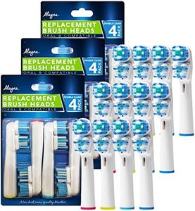 Replacement Brush Heads Compatible with OralB Braun- Best Double Clean, Pack of 12 Electric Toothbrush Replacement Heads- for Oral B Pro, 1000, 8000, 9000, Adults, Kids, Vitality, Dual Plus!